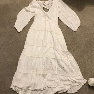 Free People Mockingbird Maxi Dress (white-never worn)